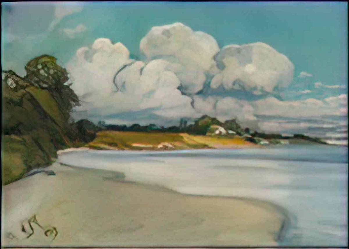 J E H MacDonald on the lake shore near bronte 1909 Art A4 Photo Print
