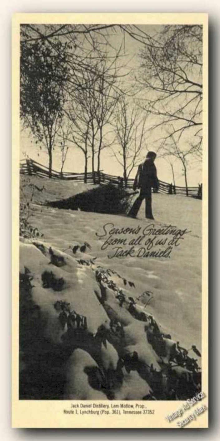 Jack Daniells Winter Vintage Retro Advert Ads A4 Photo Print