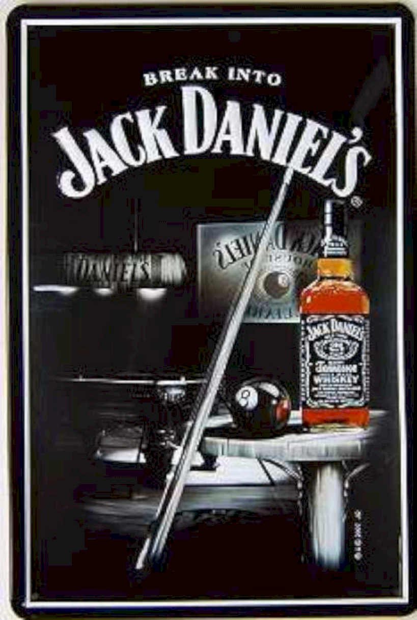 Jack Daniels Pool Vintage Retro Advert Ads A4 Photo Print