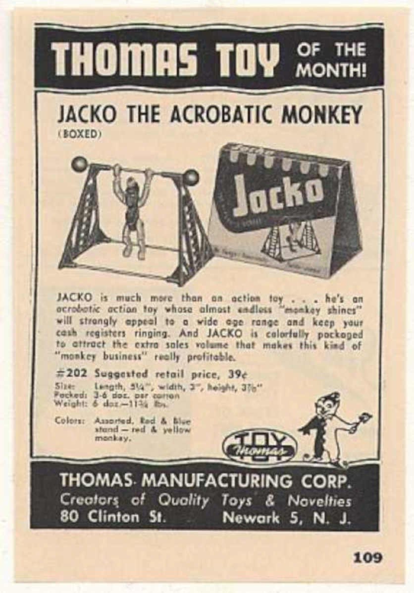 Jacko Monkey Toy Vintage Retro Advert Ads A4 Photo Print
