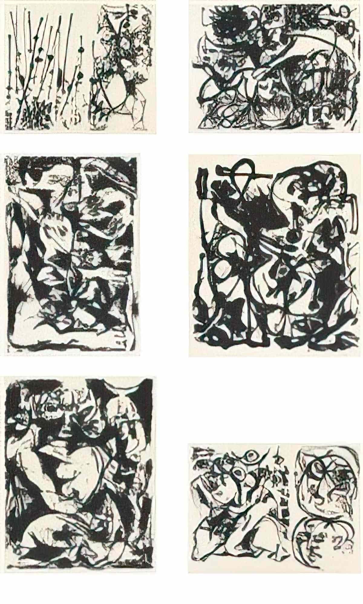 Jackson Pollock ohne titel portfolio of 6 Art A4 Photo Print