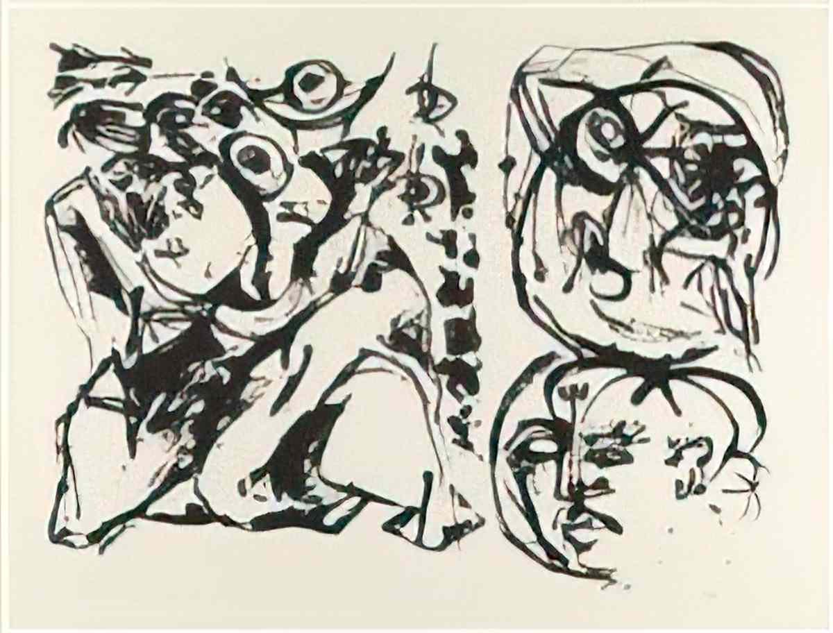 Jack Bush man and woman 1 1955 Art A4 Photo Print