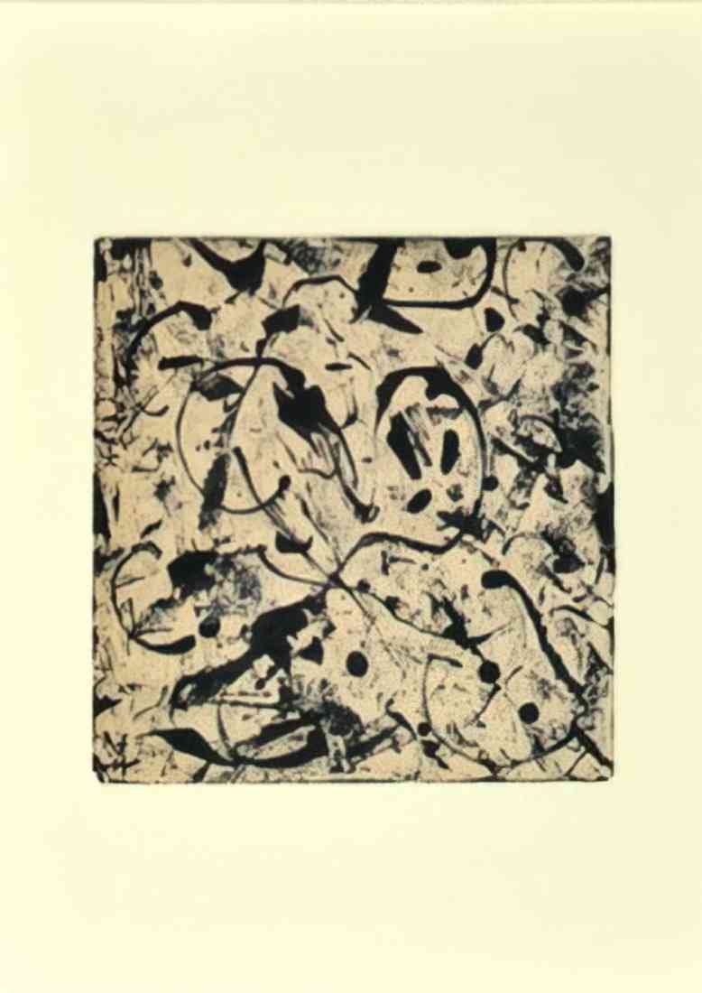 Jackson Pollock study for black and white crop A4 Photo Print