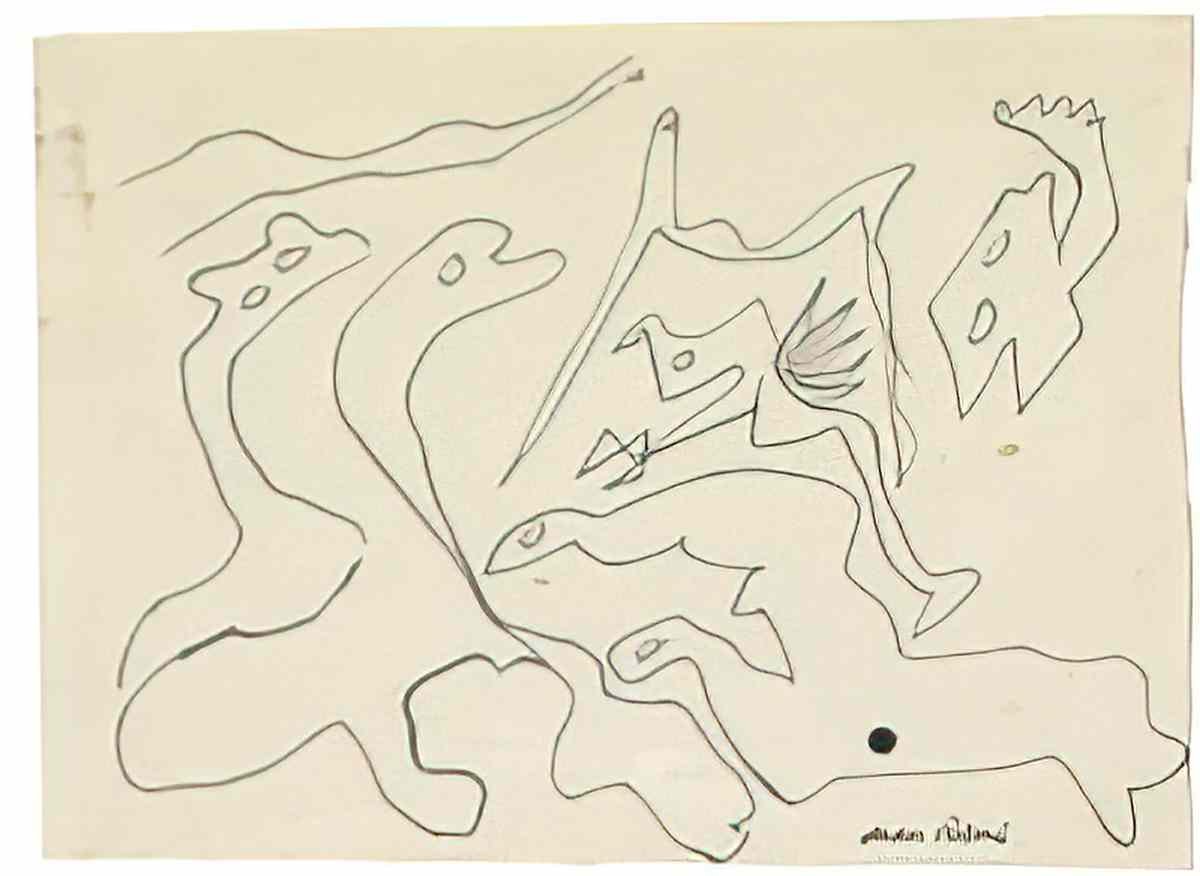 Jackson Pollock black flowing Art A4 Photo Print