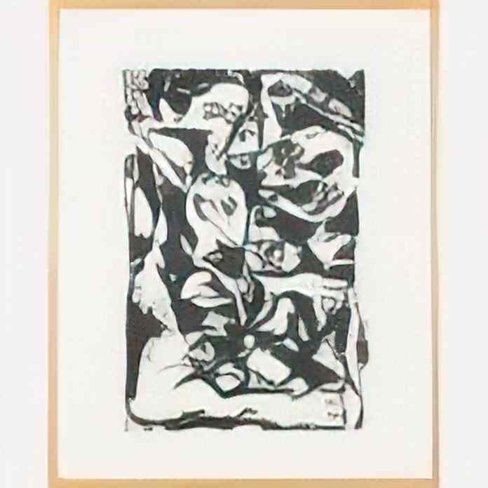 Jackson Pollock composition in red Art A4 Photo Print