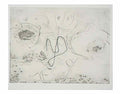 Jackson Pollock composition with red strokes Art A4 Photo Print