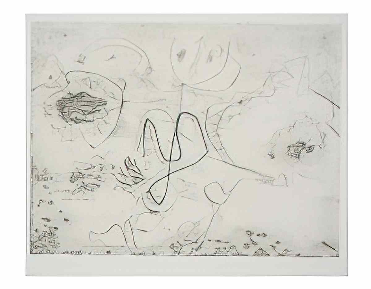 Jackson Pollock composition with red strokes Art A4 Photo Print