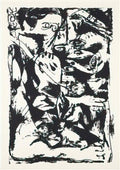 Jackson Pollock composition with red triangles Art A4 Photo Print