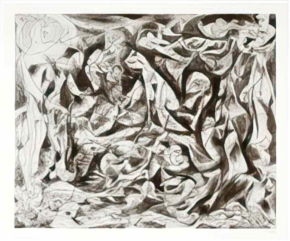 Jackson Pollock farm workers Art A4 Photo Print