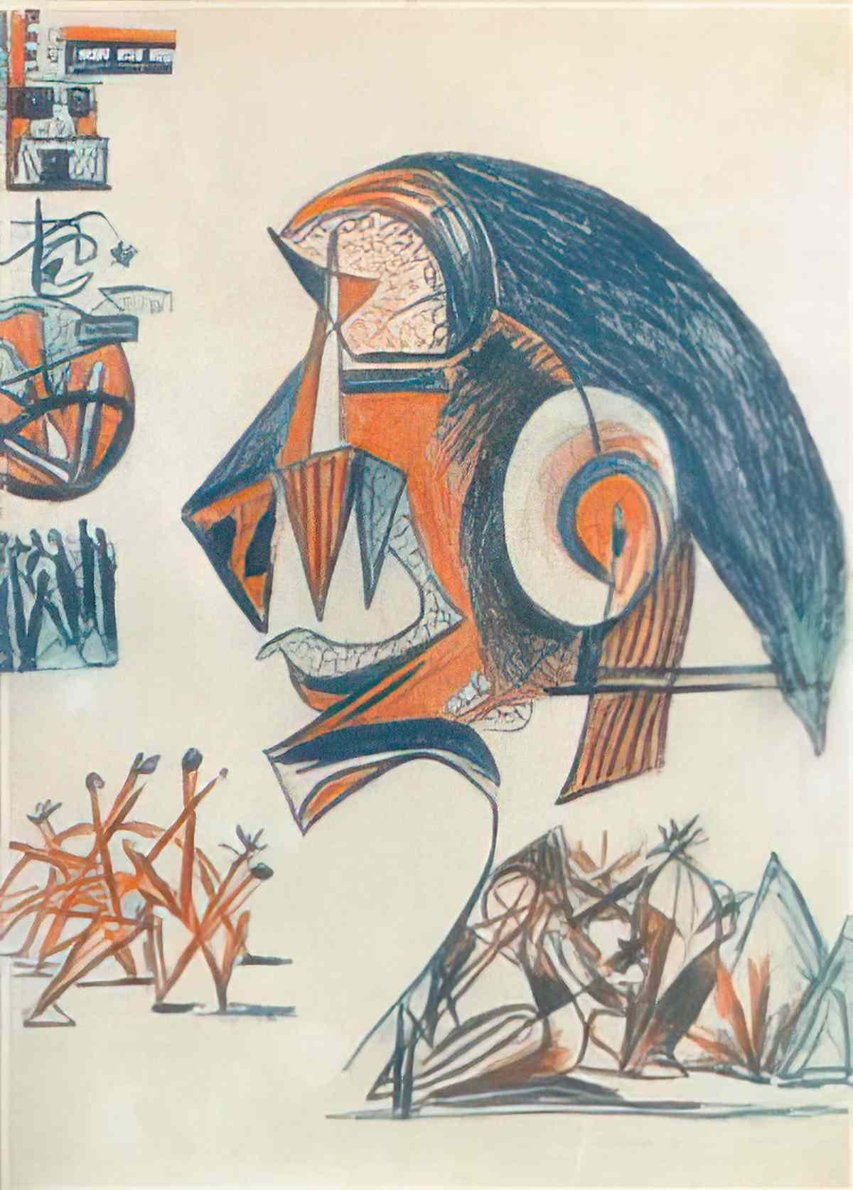Jackson Pollock head 1963 Art A4 Photo Print