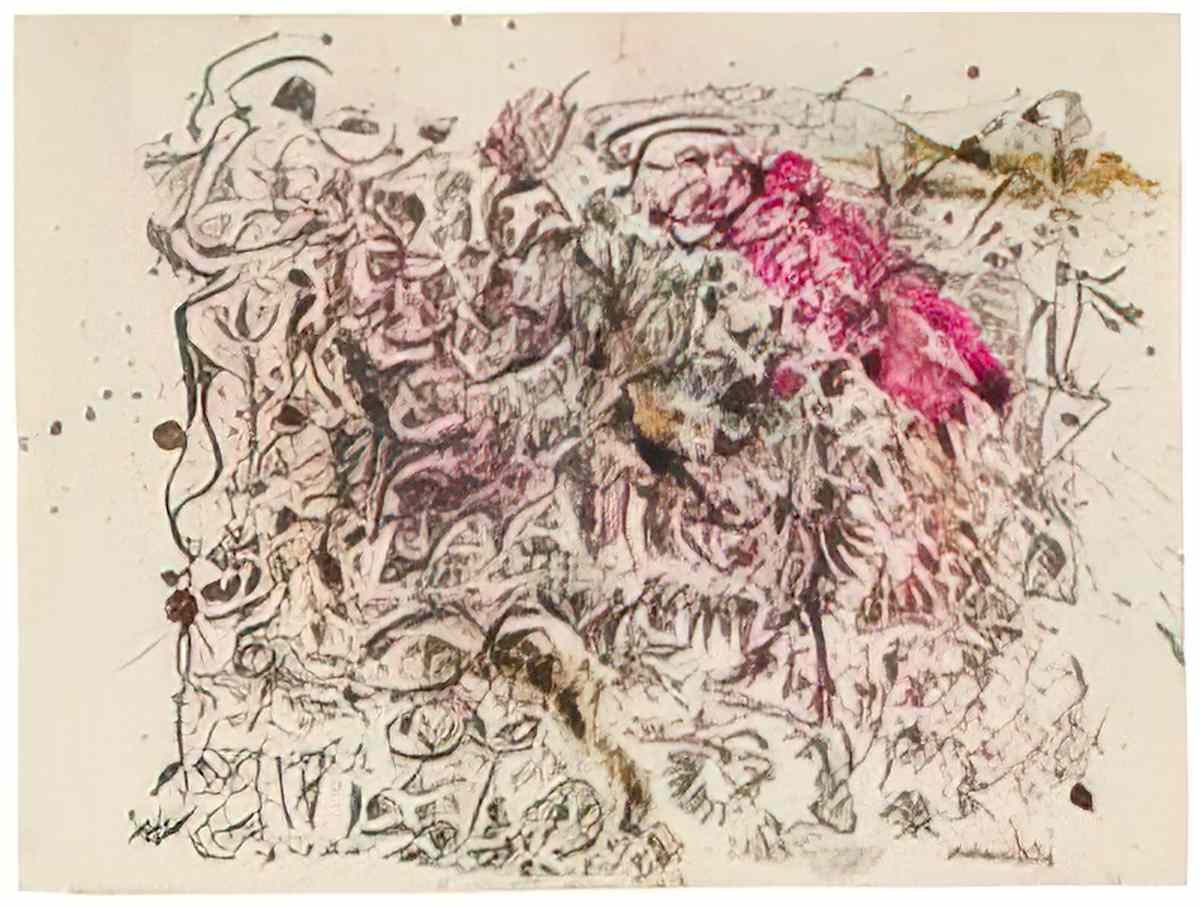 Jackson Pollock red and blue Art A4 Photo Print