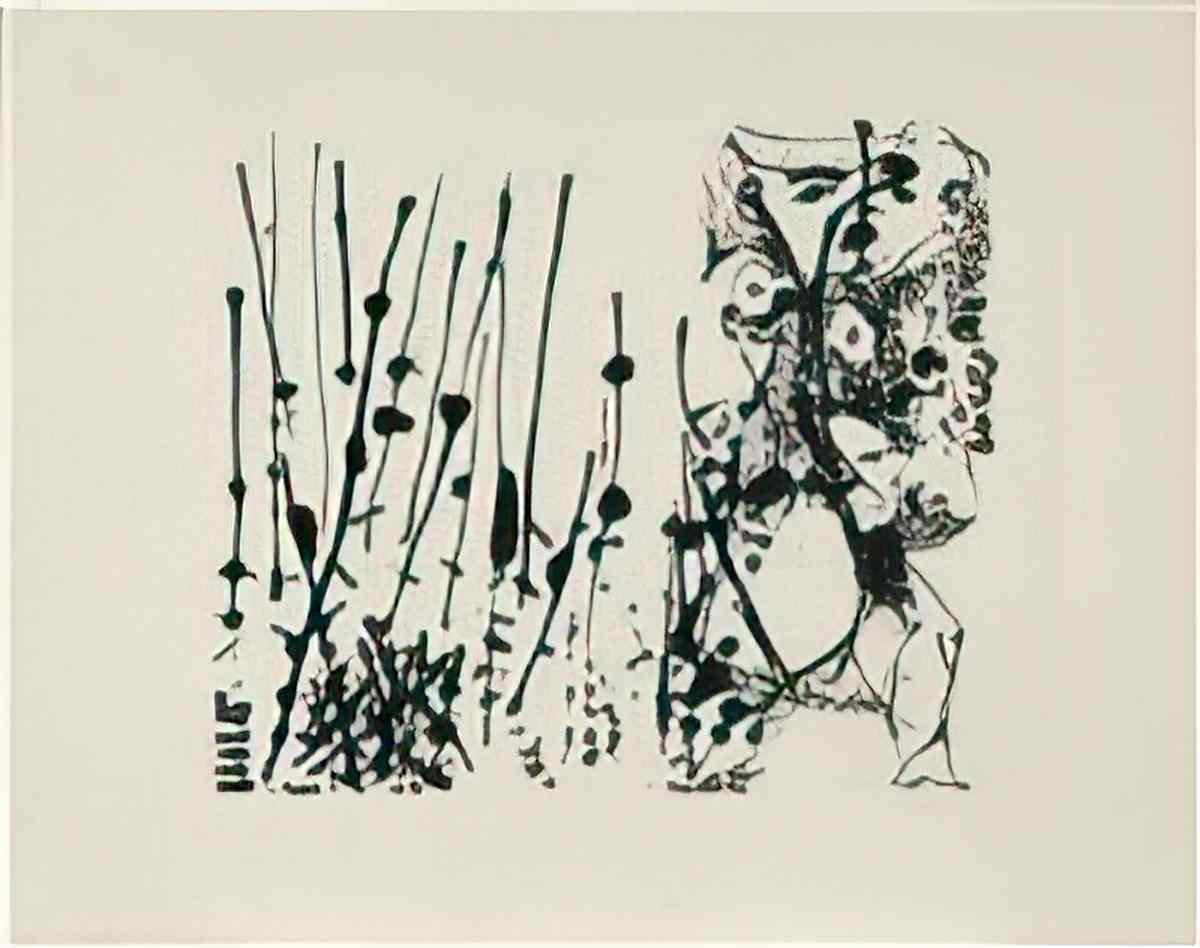 Jackson Pollock study for black and white Art A4 Photo Print