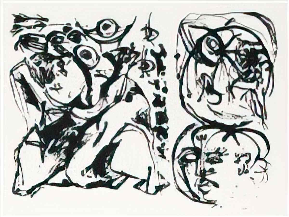 Jackson Pollock untitled 6 works Art A4 Photo Print