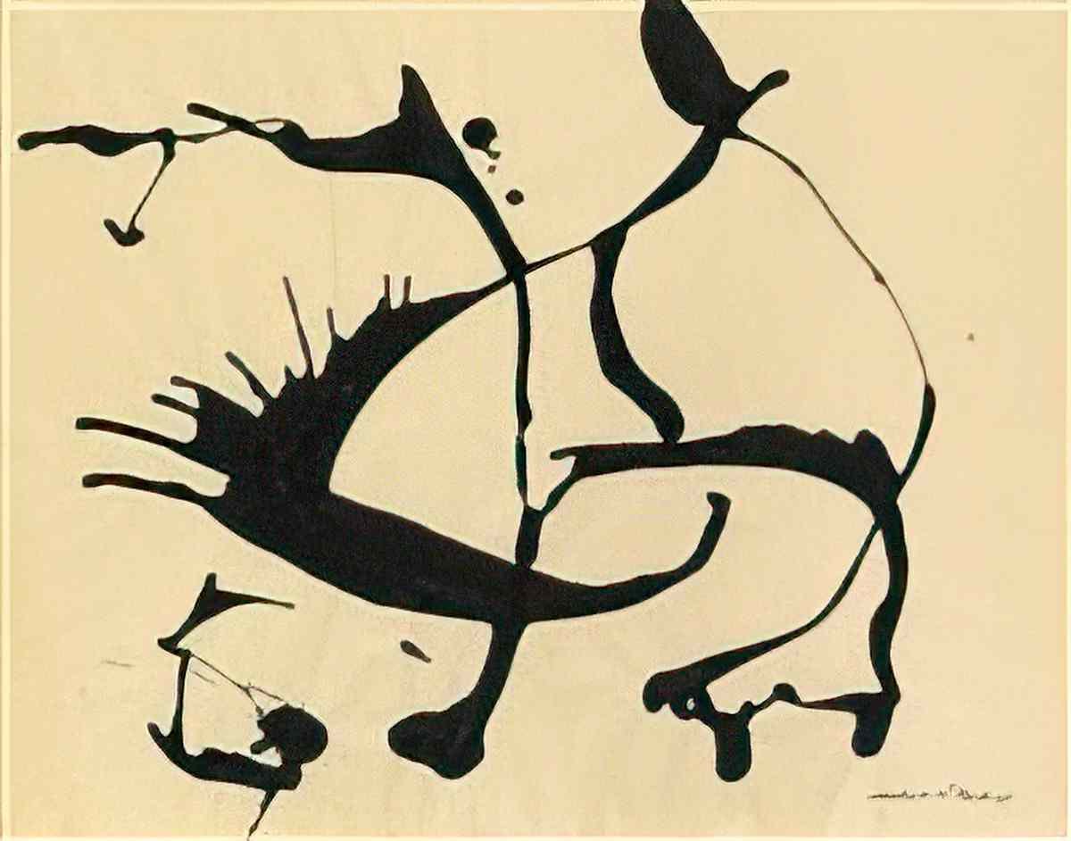 Jackson Pollock untitled landscape with tree to right1 Art A4 Photo Print