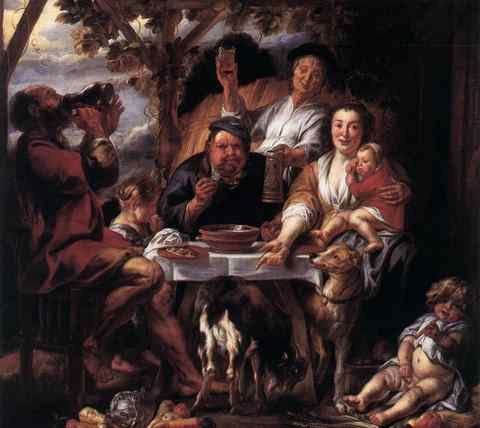 Jacob Jordaens Eating Man A4 Photo Print