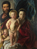 Jacob Jordaens The Holy Family and Saint John the Baptist A4 Photo Print