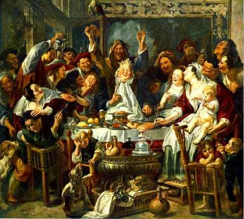 Jacob Jordaens The King Drinks2 A4 Photo Print