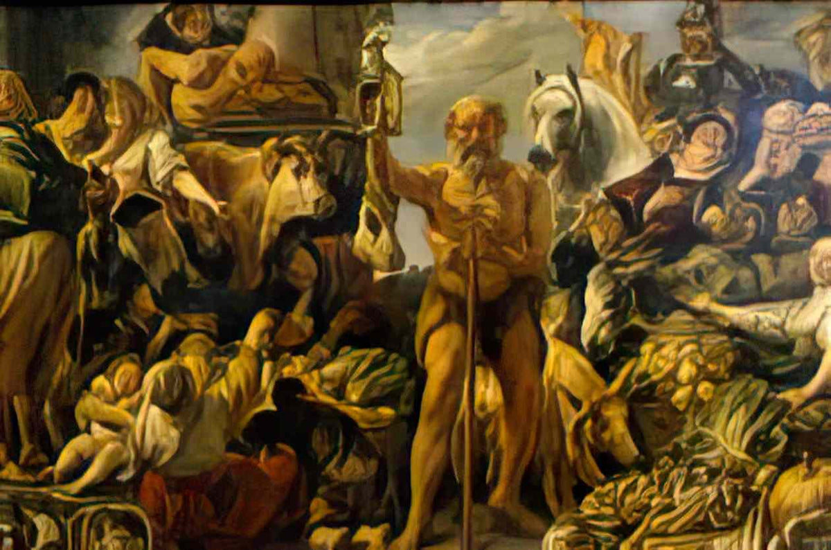 Jacob Jordaens diogenes searching for an honest man Art A4 Photo Print