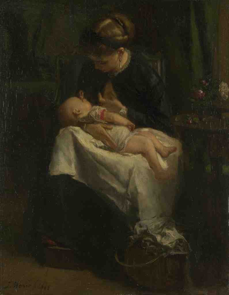 Jacob Maris A Young Woman nursing a Baby A4 Photo Print