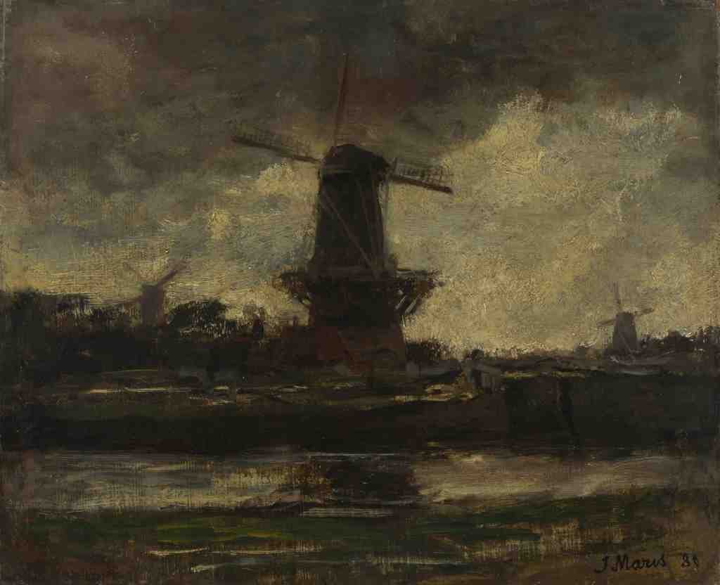 Jacob Maris Three Windmills A4 Photo Print