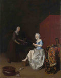 Jacob Ochtervelt A Young Lady Trimming her Fingernails A4 Photo Print