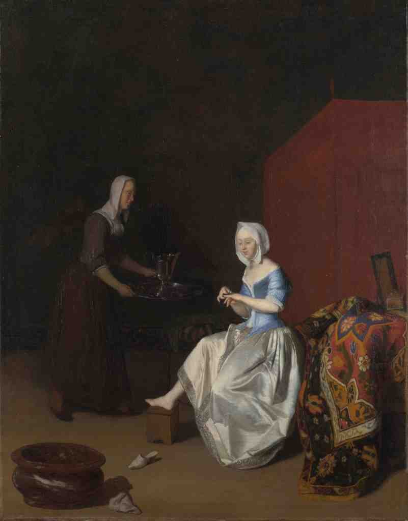 Jacob Ochtervelt A Young Lady Trimming her Fingernails A4 Photo Print