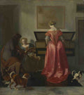Jacob Ochtervelt Two Women and a Man making Music A4 Photo Print
