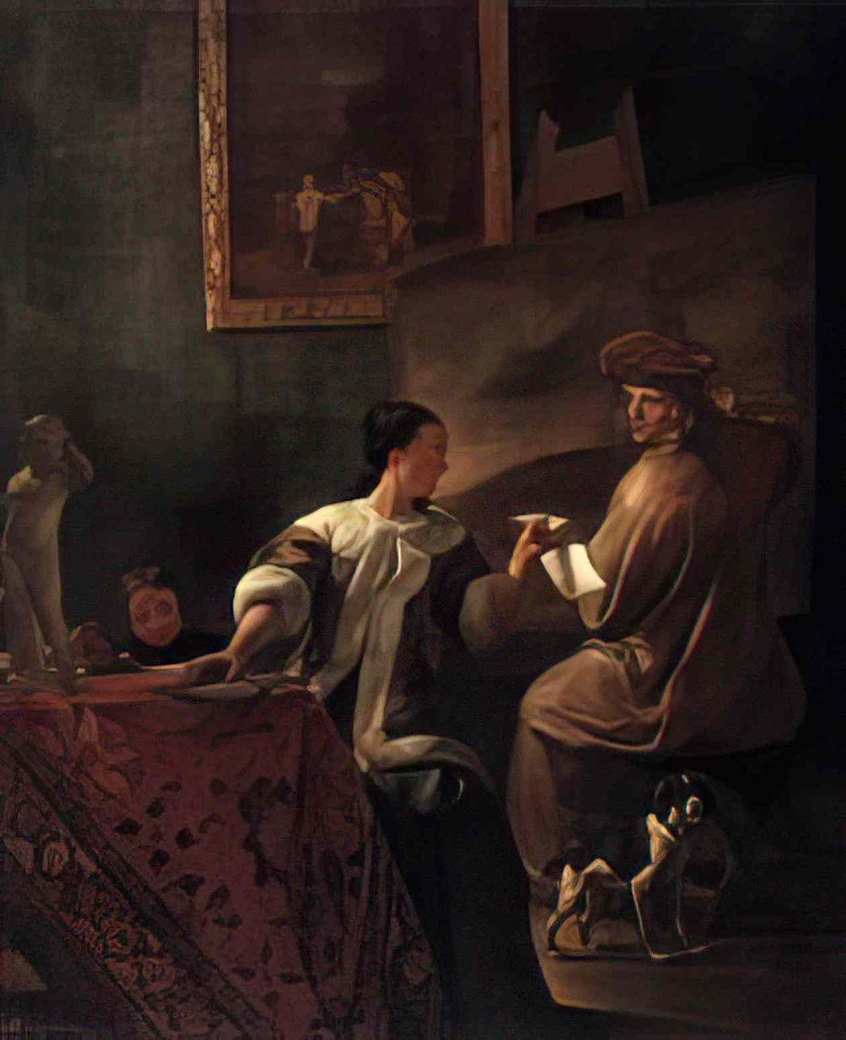 Jacob Ochtervelt jacob ochtervelt the drawing lesson wga16618 Art A4 Photo Print