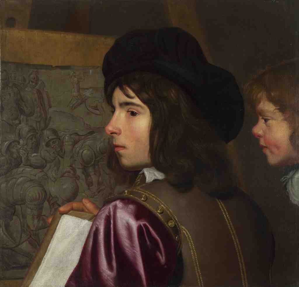 Jacob van Oost the Elder Two Boys before an Easel A4 Photo Print