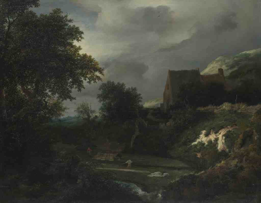 Jacob van Ruisdael A Bleaching Ground in a Hollow by a Cottage A4 Photo Print