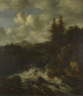 Jacob van Ruisdael A Landscape with a Waterfall and a Castle on a Hill A4 Photo Print