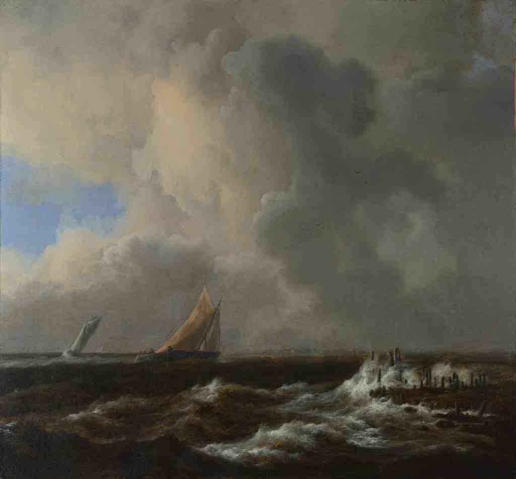 Jacob van Ruisdael Vessels in a Fresh Breeze A4 Photo Print