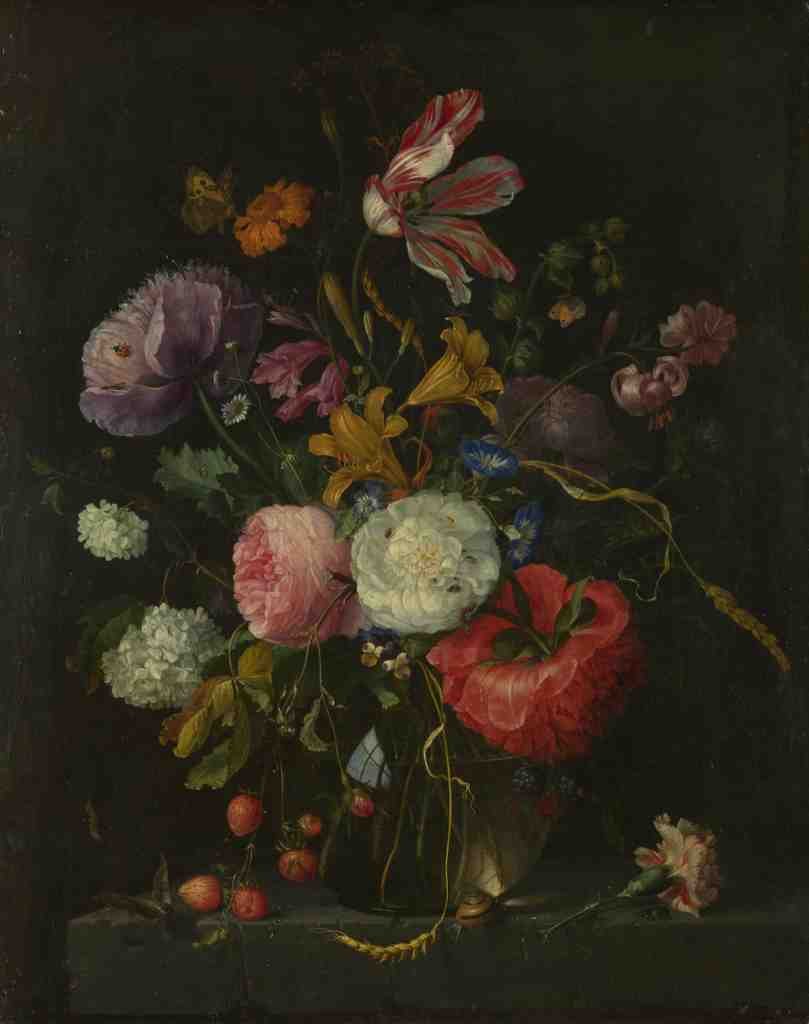 Jacob van Walscappelle Flowers in a Glass Vase A4 Photo Print
