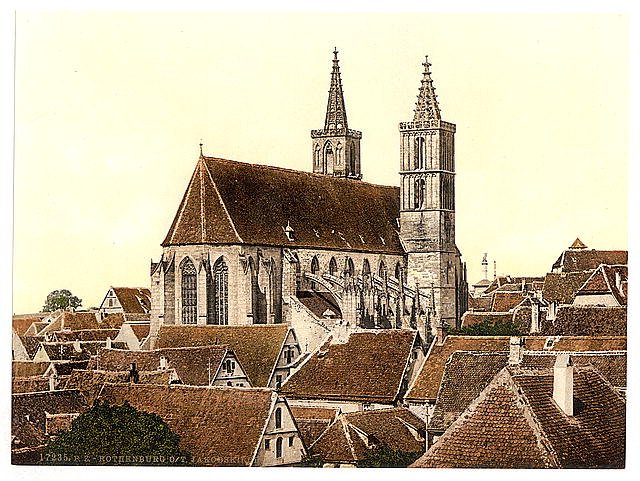 Jacobs Church Rothenburg Bavaria Vintage A4 Photo Print