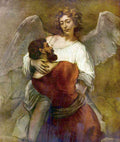 Jacobs Struggle With The Angel Rembrandt A4 Photo Print