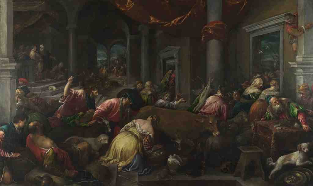 Jacopo Bassano and workshop The Purification of the Temple A4 Photo Print