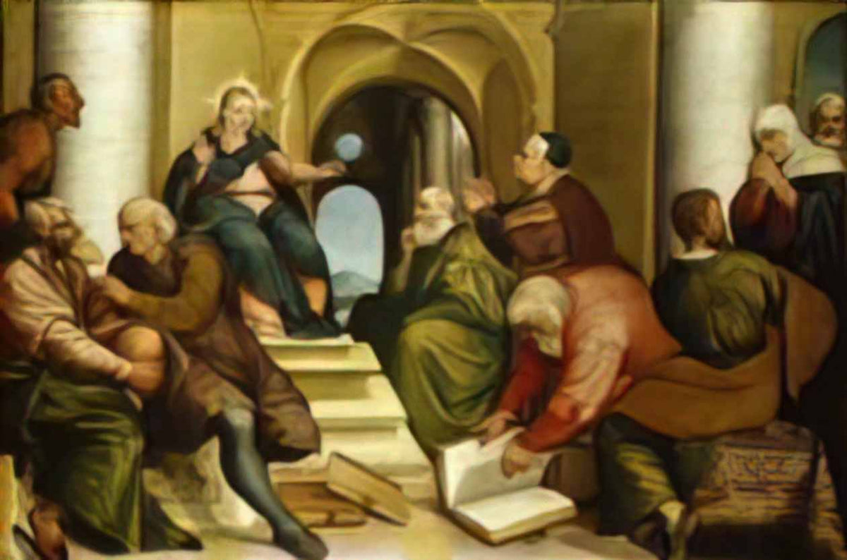 Jacopo Bassano christ among the doctors 1539 Art A4 Photo Print