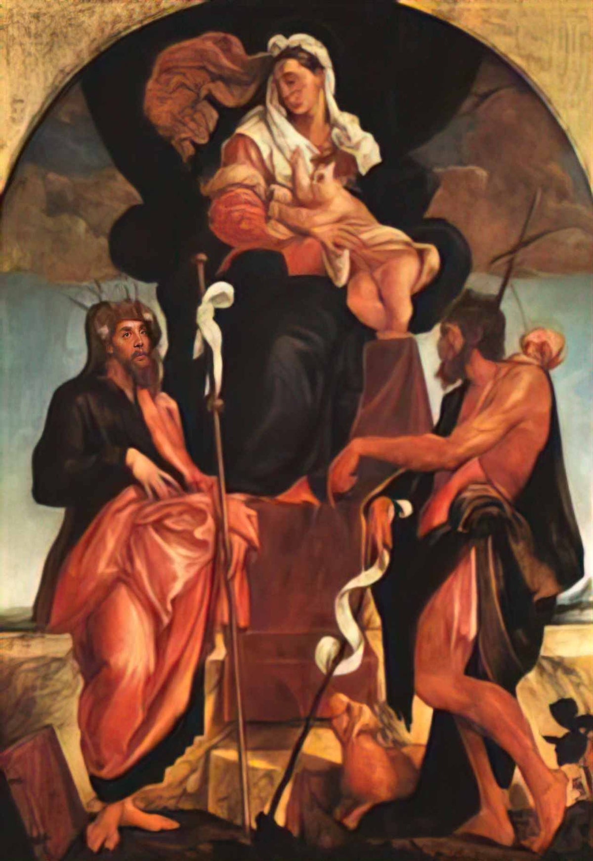 Jacopo Bassano madonna and child with saints 1550 Art A4 Photo Print