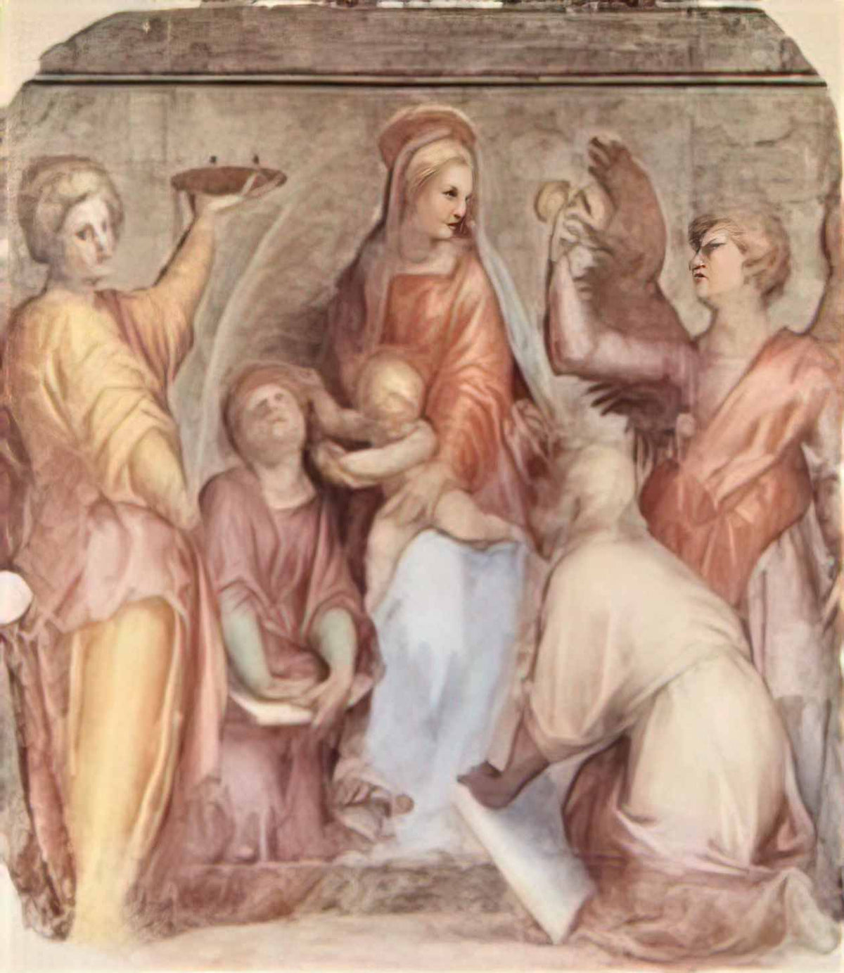 Jacopo Pontormo mary with christ child and saints 1514 Art A4 Photo Print