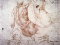 Jacopo Pontormo seated nude with raised arm Art A4 Photo Print