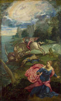 Jacopo Tintoretto Saint George and the Dragon A4 Photo Print