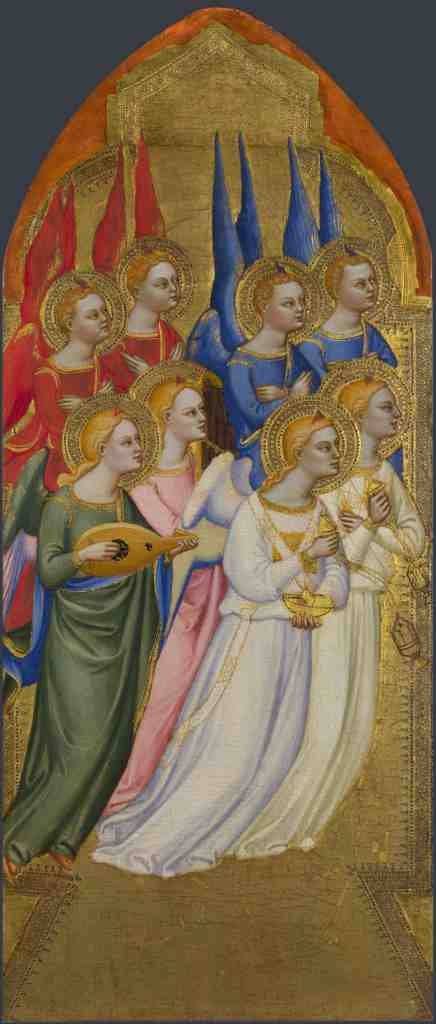 Jacopo di Cione and workshop Seraphim, Cherubim and Adoring Angels A4 Photo Print