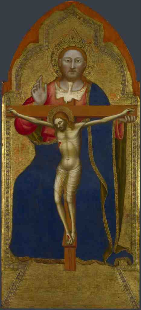 Jacopo di Cione and workshop The Trinity Central Pinnacle Panel A4 Photo Print
