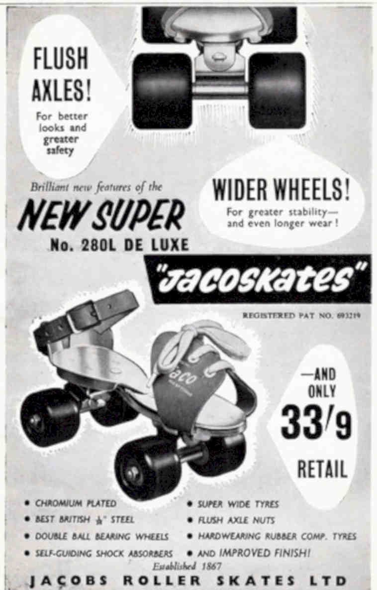 Jacoskates Roller Skates Vintage Retro Advert Poster A4 Photo Print