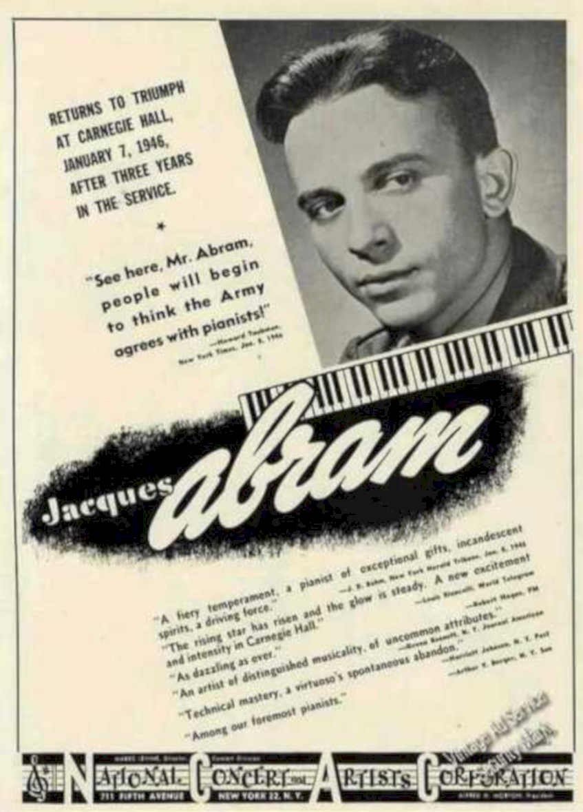 Jacques Abram Concert Vintage Retro Advert Ads A4 Photo Print