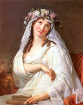 Jacques Louis David a vestal virgin crowned with flowers Art A4 Photo Print