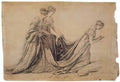 Jacques Louis David the empress josephine kneeling with mme de la roc Art A4 Photo Print