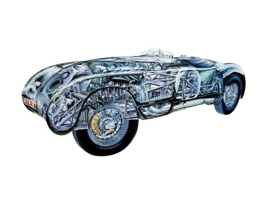 Jaguar C Type cutaway A4 Photo Print