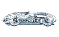 Jaguar CType cutaway A4 Photo Print