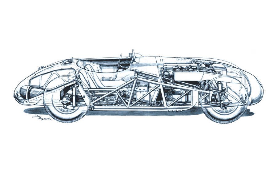Jaguar CType cutaway A4 Photo Print